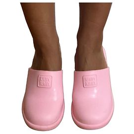 Miu Miu Mules em borracha rosa com salto bloco Rosa