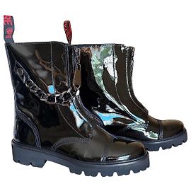 Botines Zadig & Voltaire de charol negro con cadena Negro