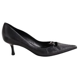 Dior Black Leather Heels Size 36 Black