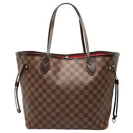 Sac cabas Louis Vuitton Damier Ebene Neverfull MM Marron Marron