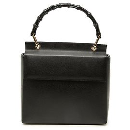 Borsa a mano Gucci in pelle di vitello nera con bambù Nero