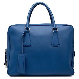 Borsa business Prada Saffiano blu Blu