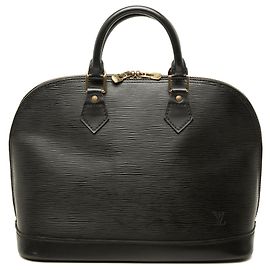 Black Louis Vuitton Epi Alma PM Handbag Black