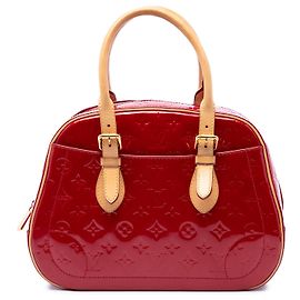 Red Louis Vuitton Monogram Vernis Summit Drive Handbag Red