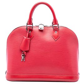 Red Louis Vuitton Epi Alma PM Handbag Red