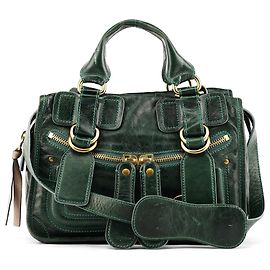 Chloé  mala Bay 2-Way em pele verde Verde