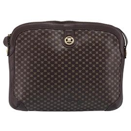 Céline Celine Macadam Shoulder Canvas Medium Castaño