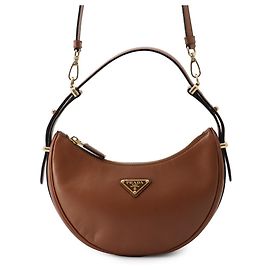 Prada Small Leather Shoulder Bag Brown