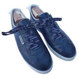Chanel Herren Sneaker aus schwarzem Leder Schwarz