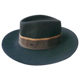 Maison Michel Virginie Brown Wool Felt Hat Brown Black