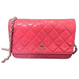 Chanel Wallet on Chain Pink Patent Leather Pink