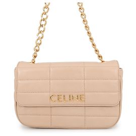 Céline Bolsa de ombro com corrente Celine em pele de cabra monocromática Outro