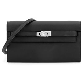 Hermès Hermes Kelly Long Wallet in Black Epsom Leather Black