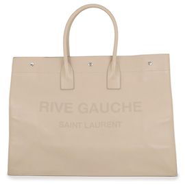 Autre Marque Saco Tote Saint Laurent Paris em pele bege Bege