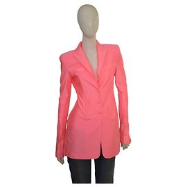 Alexander Wang Neon Coral Pink Hourglass Blazer Pink