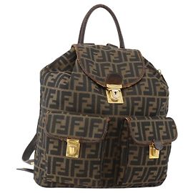FENDI Zucca Canvas Rucksack Braun Schwarz Auth am11755 - Jerrillo Andere