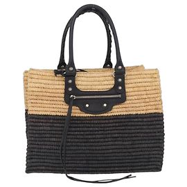 Balenciaga Handtasche Raffia Beige Silver 339560 Auth 210621M - Jerrillo Andere