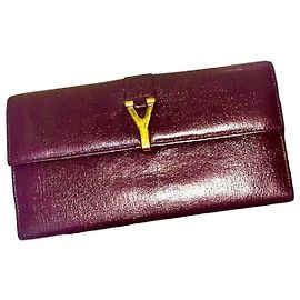 Yves Saint Laurent YSL Cassandre Wallet Dark red