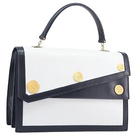 Céline CELINE Medallion Hand Bag Couro White Gold Auth 211306V - Jerrillo Outro
