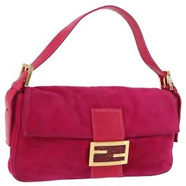 Fendi Baguette Leather Medium Rose