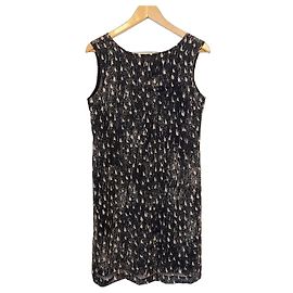Vestido sem mangas Max Mara em seda Preto Bege