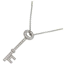 Autre Marque Colar Chave Oval em Platina com Diamantes Tiffany & Co. Outro