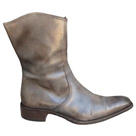 Autre Marque Stefano Branchini Botines de Cuero Gris Gris