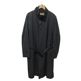 Burberry Stand Collar Nylon Coat Black