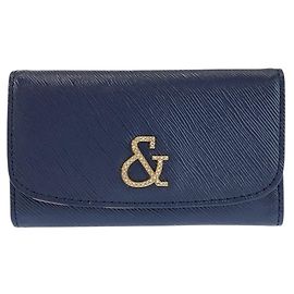 Autre Marque Pinky&Dianne Leather Key Case Blue Navy blue