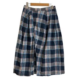 Autre Marque Engineered Garments Check Flare Skirt Blu Blu navy
