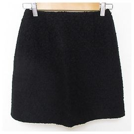 Louis Vuitton Silk Blend Tweed Mini Skirt Black