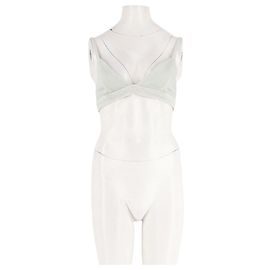 Top Calvin Klein de algodón azul con escote en V Azul