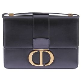 Dior Lederhandtasche "30 Montaigne" Schwarz