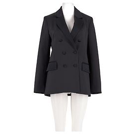 Autre Marque ØUD Schwarzer zweireihiger Cropped Blazer Schwarz