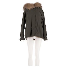 Zapa Khaki Pelzmantel Khaki