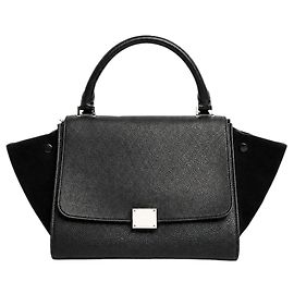 Céline Borsa Trapeze in pelle e camoscio nera Altro