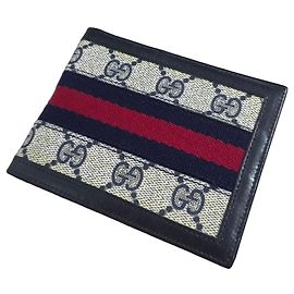 Magnificent Gucci GG Supreme Web Wallet Navy blue