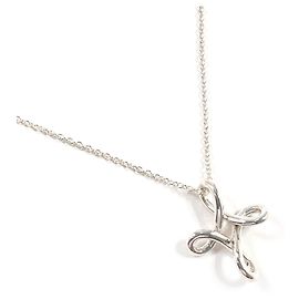 Autre Marque Tiffany Infinity Cross Elsa Peretti Necklace Silvery