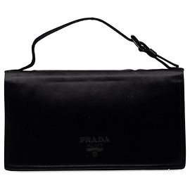 Borsa a mano Prada in raso nero Nero