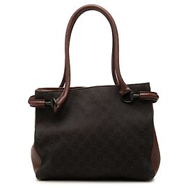 Borsa a tracolla Gucci in denim GG marrone Marrone Marrone scuro