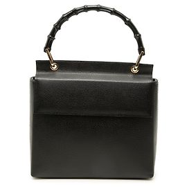 Bolsa Gucci em couro de bezerro preto com bambu Preto