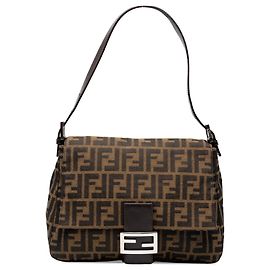 Fendi Brown Zucca Canvas Mamma Forever Marron
