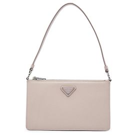 Bolso de hombro Prada Mini Saffiano Lux Beige Beige