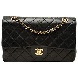 Chanel Black Medium Classic Lambskin Double Flap Noir
