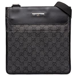 Bolsa tiracolo Gucci em denim GG cinza Marrom Cinza antracite