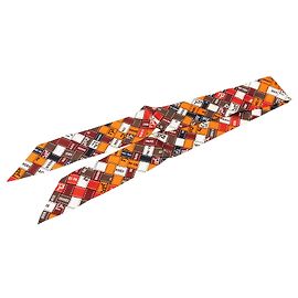 Twilly Hermès Bolduc au Carre Marrone Altro