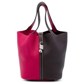 Hermès Red Clemence Picotin Lock 22 Casaque Rouge Bordeaux
