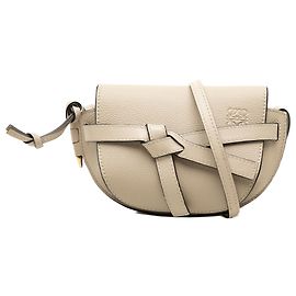 LOEWE Mini Borsa a Tracolla Gate in Pelle Marrone Marrone Beige