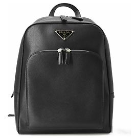Prada Saffiano Leather Backpack in Black Black