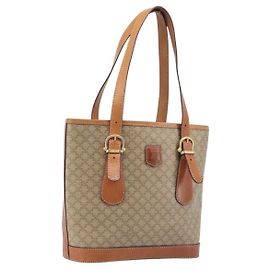 Céline Celine Macadam Canvas and Leather Large Beige